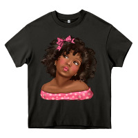 Asphalt afro black girlchild kiss with bow Heavy Core Tee - texasbilliewilder