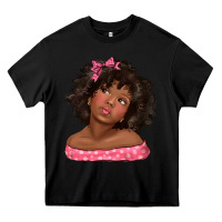 Black afro black girlchild kiss with bow Heavy Core Tee - texasbilliewilder