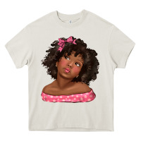 Cream afro black girlchild kiss with bow Heavy Core Tee - texasbilliewilder