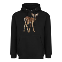 Black white tailed fawn deer Heavyweight Hoodie - LillyAllenDesigns