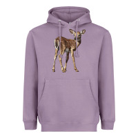 Lavender white tailed fawn deer Heavyweight Hoodie - LillyAllenDesigns