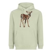 Matcha white tailed fawn deer Heavyweight Hoodie - LillyAllenDesigns