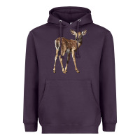 Plum white tailed fawn deer Heavyweight Hoodie - LillyAllenDesigns