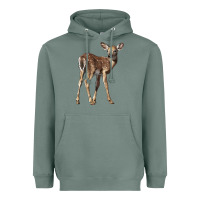 Sage white tailed fawn deer Heavyweight Hoodie - LillyAllenDesigns