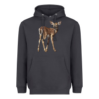 Smoke white tailed fawn deer Heavyweight Hoodie - LillyAllenDesigns