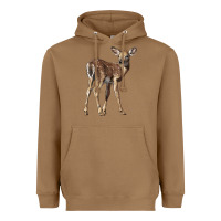 Toasted Coconut white tailed fawn deer Heavyweight Hoodie - LillyAllenDesigns