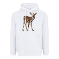White white tailed fawn deer Heavyweight Hoodie - LillyAllenDesigns