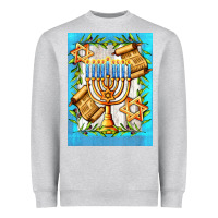 Heather Grey candlestick with parchment Heavyweight Sweatshirt - AdoDesignShop