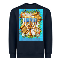 Navy candlestick with parchment Heavyweight Sweatshirt - AdoDesignShop