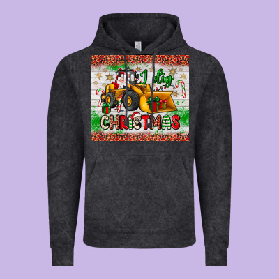 I Dig Christmas Bulldozer Santa Vintage Hoodie Designed By Jahusdesignshop