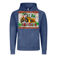 Vintage Denim i dig christmas bulldozer santa Vintage Hoodie - JahusDesignShop