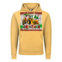 Vintage Mustard i dig christmas bulldozer santa Vintage Hoodie - JahusDesignShop