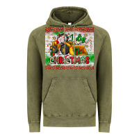 Vintage Olive i dig christmas bulldozer santa Vintage Hoodie - JahusDesignShop