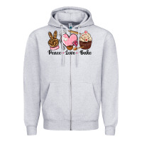 Peace Love Bake Zipper Hoodie | Teevron