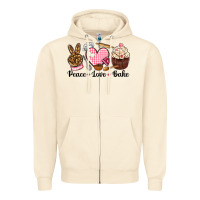 Sandshell peace love bake Zipper Hoodie - NancyCooperArtShop