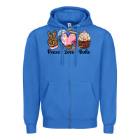 True Royal peace love bake Zipper Hoodie - NancyCooperArtShop