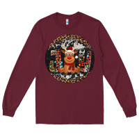 Burgundy joy reindeer christmas ornament Long Sleeve Tee - Jasminsmagicworld