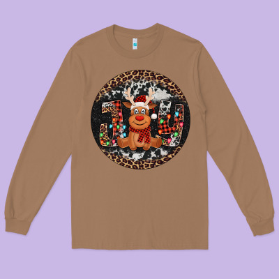Joy Reindeer Christmas Ornament Long Sleeve Tee Designed By Jasminsmagicworld
