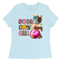 Baby Blue disco cowgirl Ladies Tee - texasbilliewilder