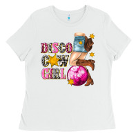 White disco cowgirl Ladies Tee - texasbilliewilder