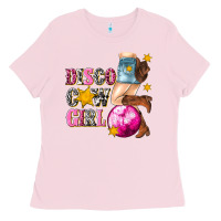Bubblegum Pink disco cowgirl Ladies Tee - texasbilliewilder