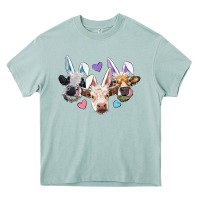 Arona Easter Cows With Bunny Ears Heavy Core Tee - RanaPortraitStore