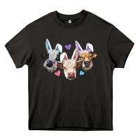 Asphalt Easter Cows With Bunny Ears Heavy Core Tee - RanaPortraitStore