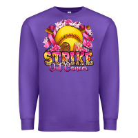 Purple strike out cancer softball Premium Sweatshirt - Artiststas