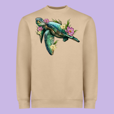 Sea Turtle With Lotus Heavyweight Sweatshirt Designed By Artiststas