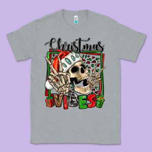 Christmas Vibes Skeleton Classic Tee Designed By Jasminsmagicworld