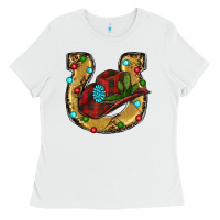 White Christmas Horseshoe Ladies Tee - RanaPortraitStore