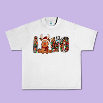Love Christmas Reindeer Urban Heavy Tee Designed By Jasminsmagicworld