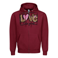 Burgundy love like jesus Zipper Hoodie - MaliasSmallBusiness
