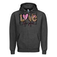 Charcoal Heather love like jesus Zipper Hoodie - MaliasSmallBusiness
