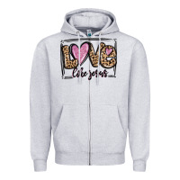 Heather Grey love like jesus Zipper Hoodie - MaliasSmallBusiness