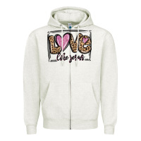 Oatmeal Heather love like jesus Zipper Hoodie - MaliasSmallBusiness