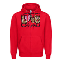 Red love like jesus Zipper Hoodie - MaliasSmallBusiness