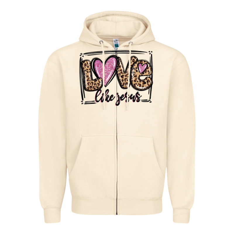 Love Like Jesus Zipper Hoodie by MaliasSmallBusiness | Teevron