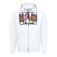 White love like jesus Zipper Hoodie - MaliasSmallBusiness