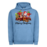 Pigment Pebble Blue merry christmas truck gnomies Urban Hoodie - CowGirlArtShop