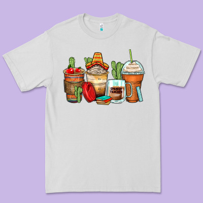 Spanish Teacher Coffee Cups Premium Tee Designed By Zillion Design Studio