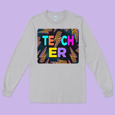 Teacher Flash Long Sleeve Tee Designed By Lillyallendesigns