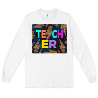 White Teacher Flash Long Sleeve Tee - LillyAllenDesigns