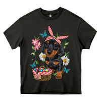 Asphalt Easter Dachshund Heavy Core Tee - RanaPortraitStore