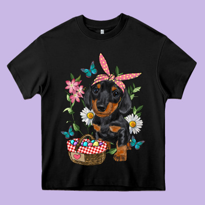 Heavy Core Tee Easter Dachshund
