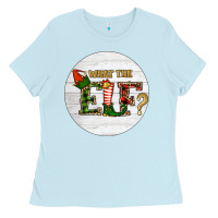 Baby Blue What The Elf Christmas Ladies Tee - RanaPortraitStore