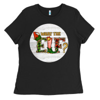 Black What The Elf Christmas Ladies Tee - RanaPortraitStore