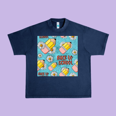 Back To School Seamless Pattern Urban Heavy Tee Designed By Bundleandbundleshop