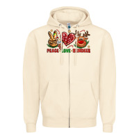 Sandshell peace love reindeer christmas Zipper Hoodie - NancyCooperArtShop