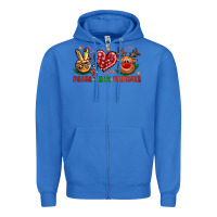 True Royal peace love reindeer christmas Zipper Hoodie - NancyCooperArtShop